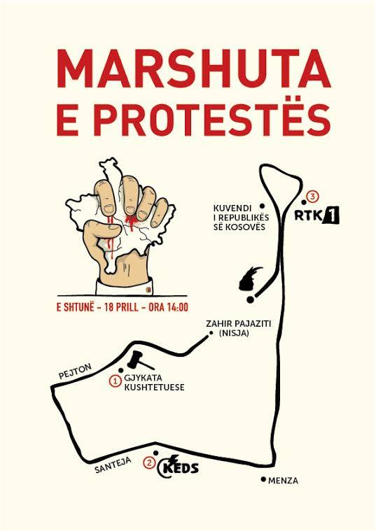 Protesta e 18 Prillit, rreth e rreth Prishtines