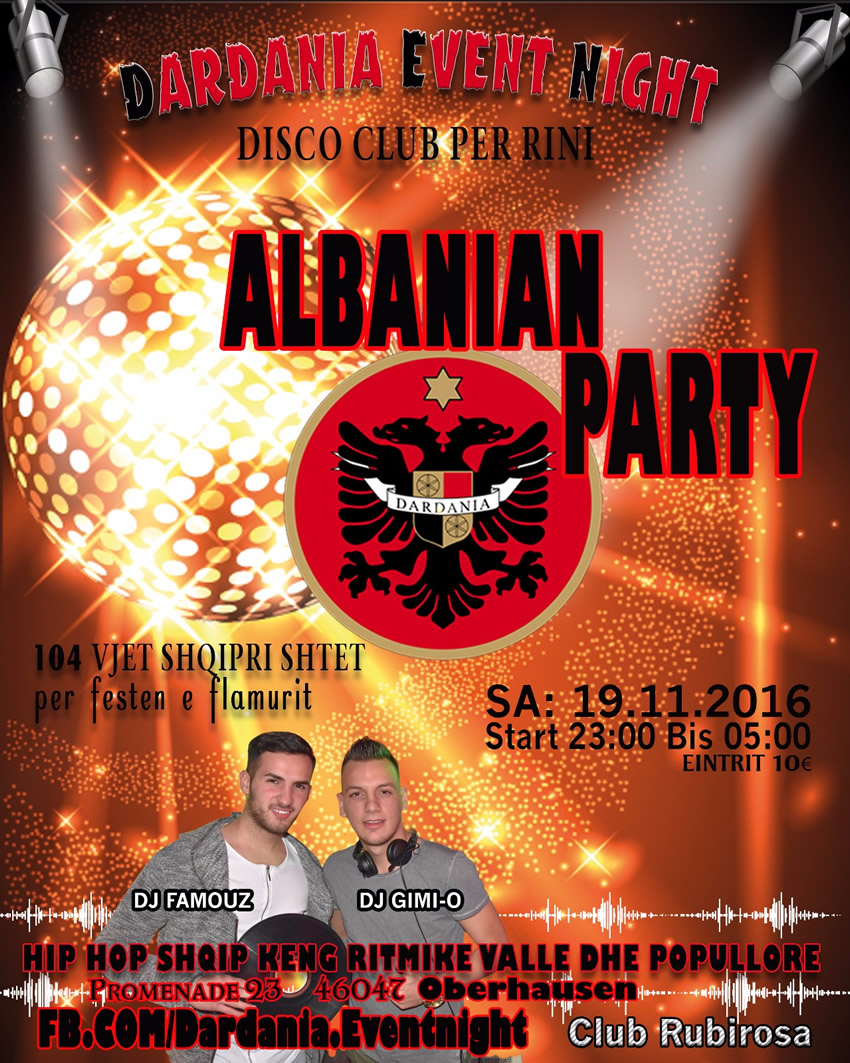 19.11.2016 Dardania Eventnight – Club Rubirosa – Oberhausen